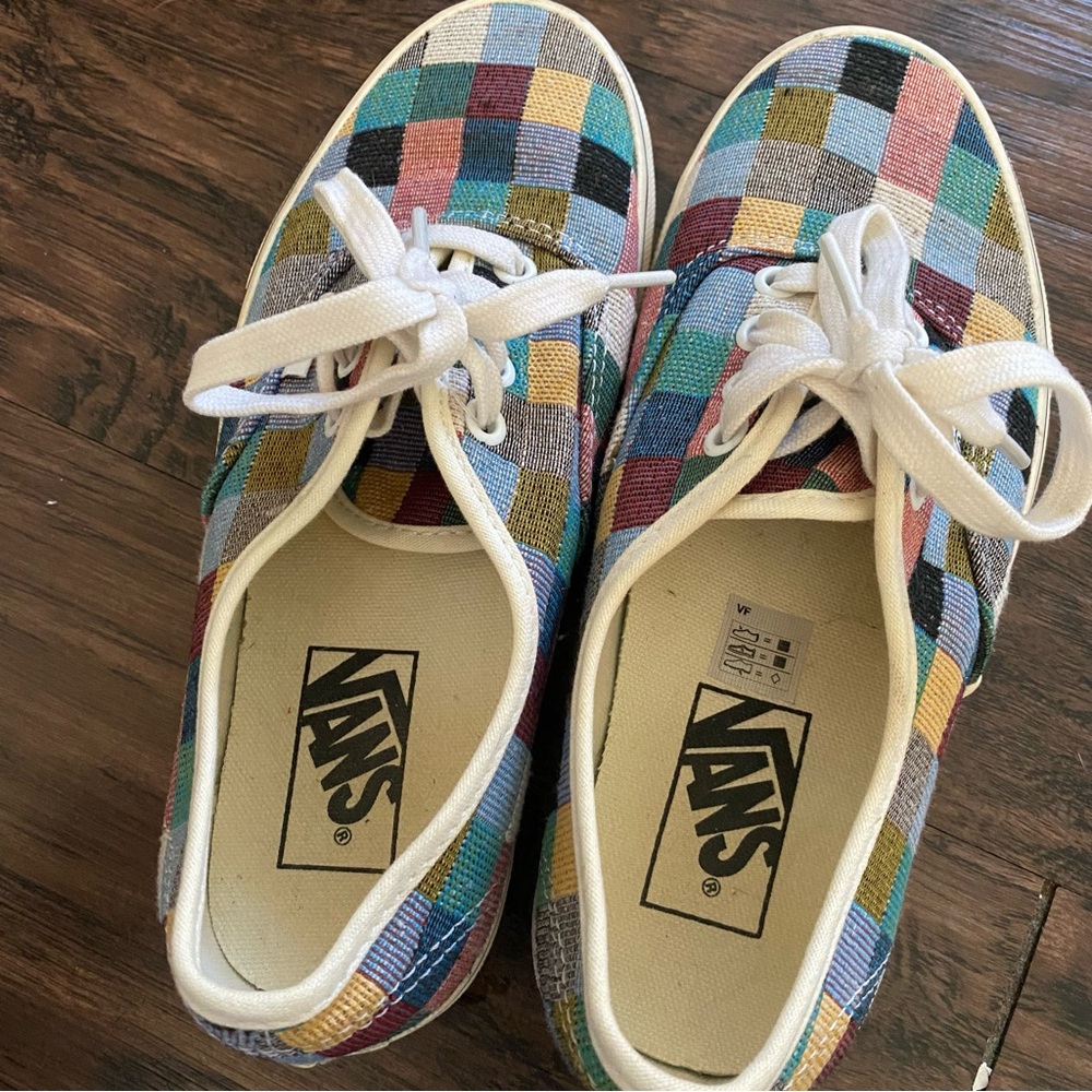 Vans Multicolor Plaid/Picnic Patchwork Sneakers -… - image 4